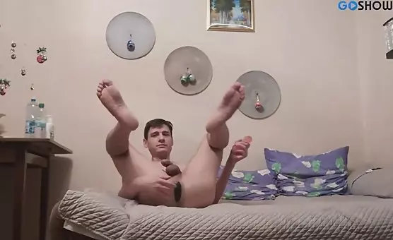 Guys Anal Seduction with Massive Dildo